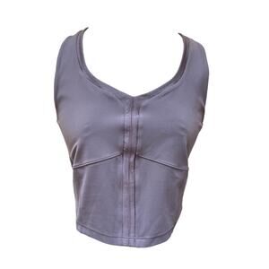 NWT Athleta Shanti Crop Tank Top Metallic Purple Women's Size Large